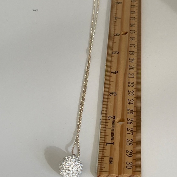 White Austrian Crystal Disco Ball Set, set in Sterling Silver - Picture 5 of 5